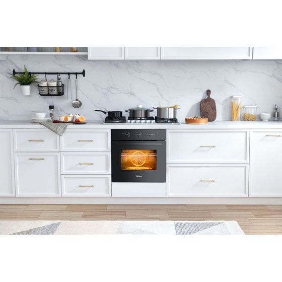MIDEA MBO65M80M1-BK 70 Lt Μαύρο Εντοιχιζόμενος Φούρνος Άνω Πάγκου image 7