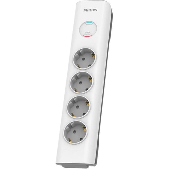 Πολύπριζο Ασφαλείας Philips SPN7040WA/10 4 Θέσεων 2m - Λευκό image 0