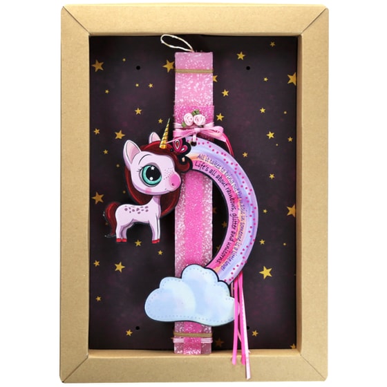 Λαμπάδα SYNCHRONIA Μονόκερος Rainbow Πεταλούδα image 2