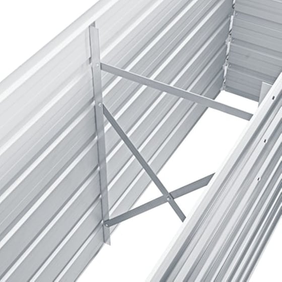 Vidaxl Ζαρντινιέρα Υπερυψωμένη Γκρι 160x40x77 Εκ. Γαλβανισμ. Χάλυβας image 2