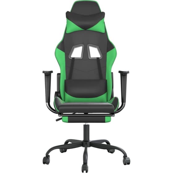 Καρέκλα Gaming VIDAXL 3143656 με Υποπόδιο από Τεχνητό Δέρμα - Μαύρο image 2