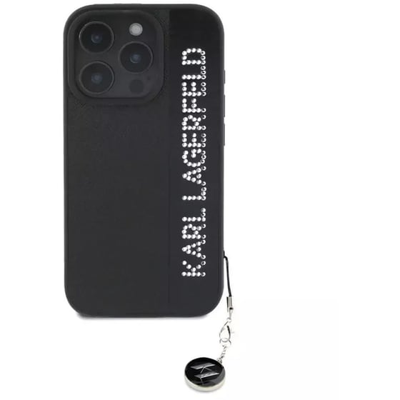 Θήκη Apple iphone 16 Pro - Karl Lagerfeld Saffiano Rhinestones And Charm - Μαύρο image 0
