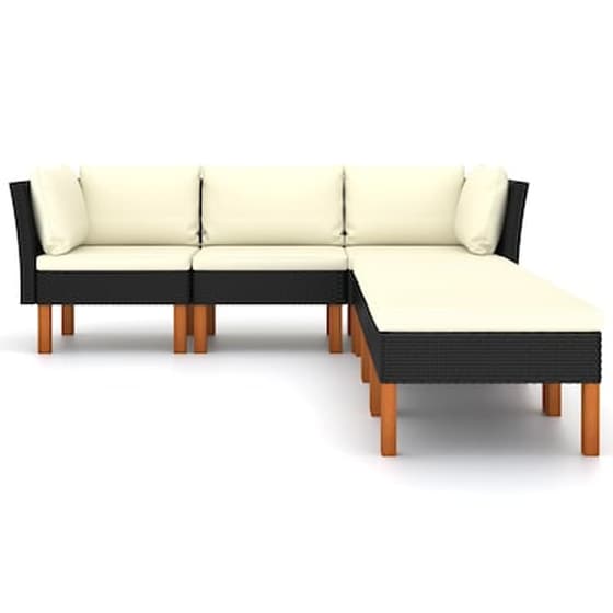 Vidaxl Σαλόνι Κήπου 6 Τεμαχίων Μαύρο Από Συνθετικό Ρατάν Με Μαξιλάρια image 2