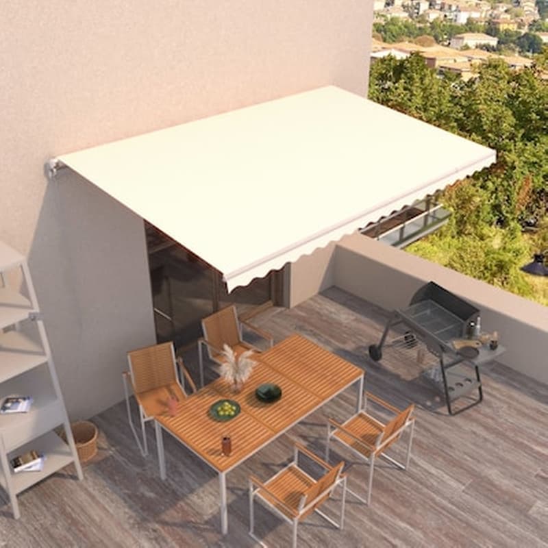 Τέντα Vidaxl Συρόμενη Χειροκίνητη 500x350cm - Κρεμ