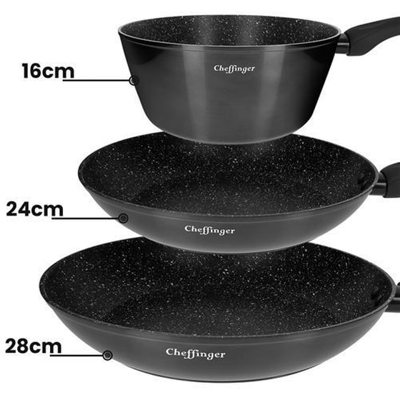 Σετ Μαγειρικών Σκευών CHEFFINGER CF-FA1010 10 τμχ Μαύρο image 1