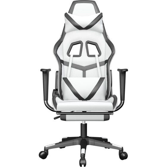 Καρέκλα Gaming VIDAXL 3143685 με Υποπόδιο από Τεχνητό Δέρμα - Μαύρο image 2