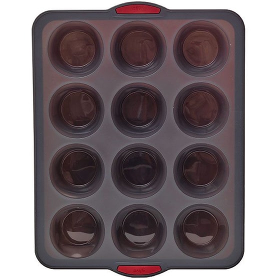 Φόρμα Ζαχαροπλαστικής Spitishop Σιλικόνης 12 Muffin Cupcakes 40.1x30.7x5 cm - Γκρι image 0