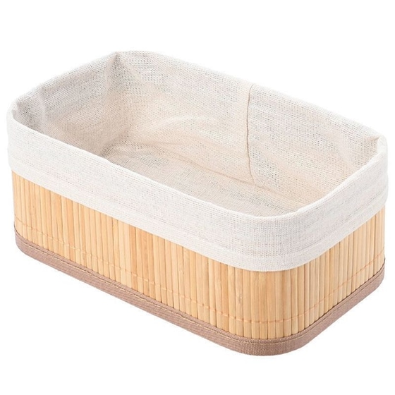 Καλάθι Αποθήκευσης Estia Bamboo Essentials 02-19655 24.5x15x10 cm - Μπεζ image 0