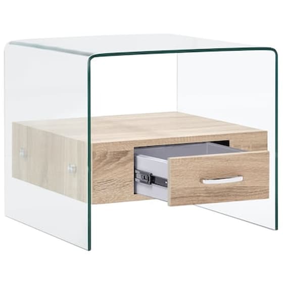 Vidaxl Τραπεζάκι Σαλονιού Με Συρτάρι 50 X 50 X 45 Εκ. Από Ψημένο Γυαλί image 3