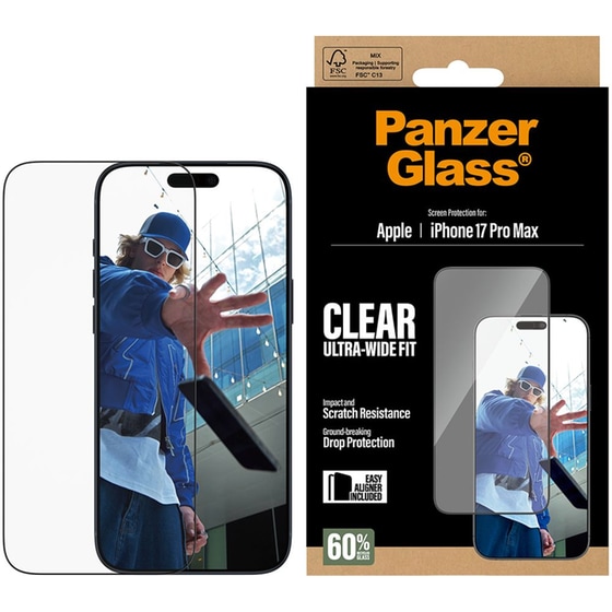 Προστατευτικό οθόνης Apple iPhone 17 Pro Max - PanzerGlass Clear Ultra-Wide Fit Screen Protection image 2