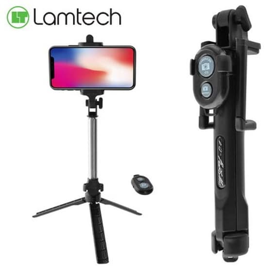 LAMTECH TRIPOD SELFIE STICK BLACK image 0
