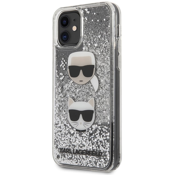 Karl Lagerfeld Liquid Glitter Case 2 Heads Θήκη Προστασίας – Iphone 11 (black/glitter Silver – Klhcn61kcglsl) image 3