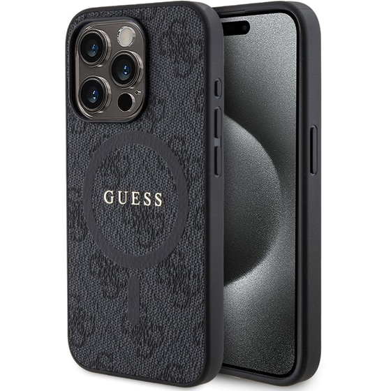 Θήκη Apple iPhone 15 Pro - Guess 4g Logo Collection Magsafe Ring Stand Hard Case - Μαύρο image 5