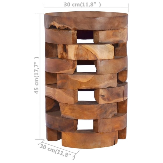 Κομοδίνο Vidaxl Από Μασίφ Ξύλο Teak 30x30x45 cm - Καφέ image 2