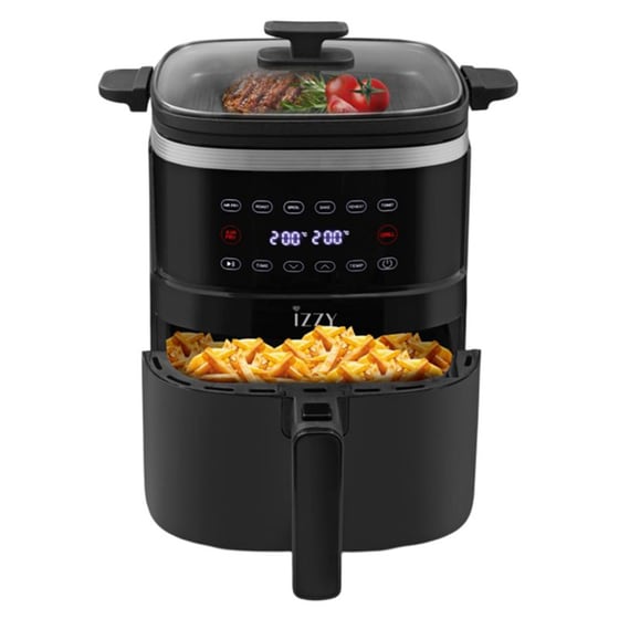 IZZY IZ-8241 με Αποσπώμενο Κάδο 1400 W 5 L Μαύρο Φριτέζα Αέρος & Grill image 4
