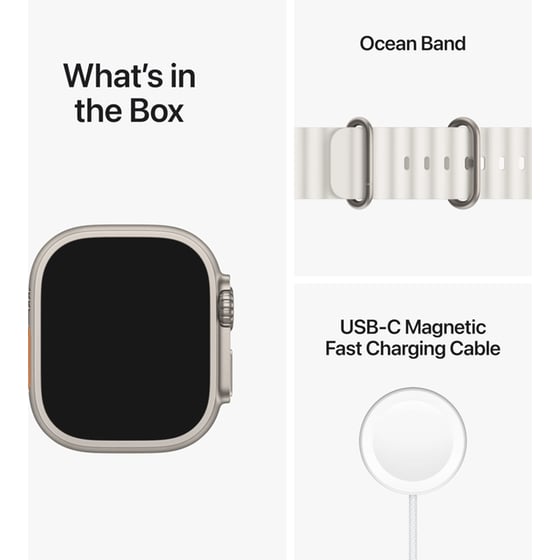 Apple Watch Ultra Titanium 49mm GPS + Cellular - White Ocean Band image 7