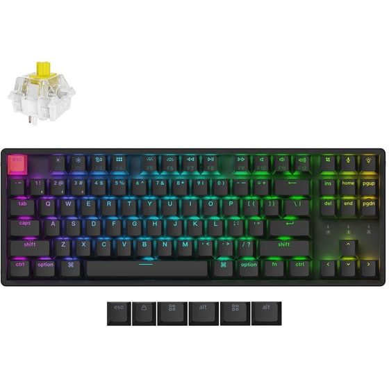 Keychron K8 V2 K8X-J4 Ασύρματο Gaming Μηχανικό Πληκτρολόγιο Tenkeyless με Keychron Super Banana διακόπτες και RGB φωτισμό (Αγγλικό US) Aluminum Frame image 2