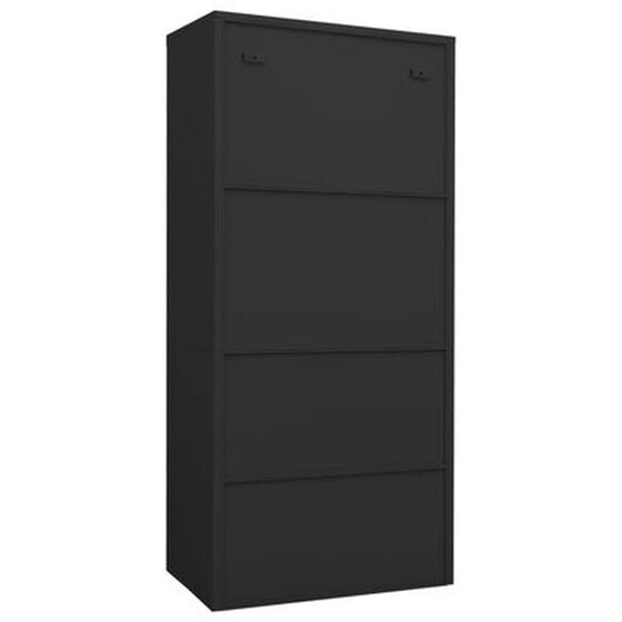 Δίφυλλη Ντουλάπα Vidaxl από Ατσάλι 80x50x180cm - Ανθρακί image 3