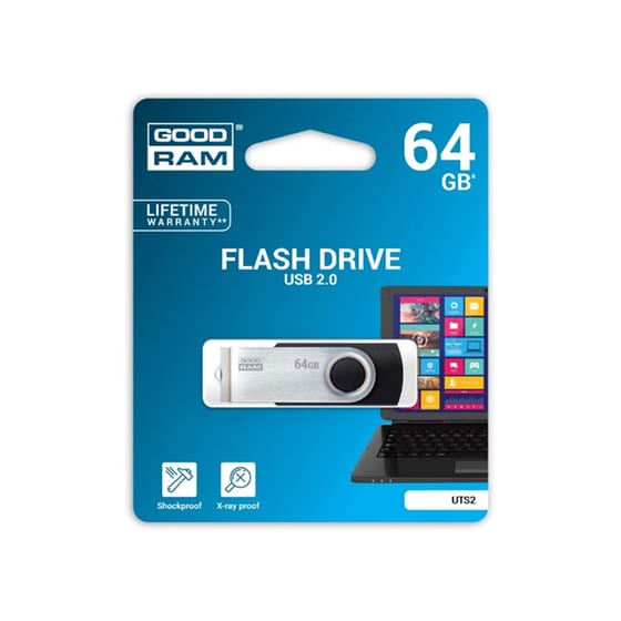 GoodRAM Twister 64GB USB 2.0 Stick Μαύρο image 1