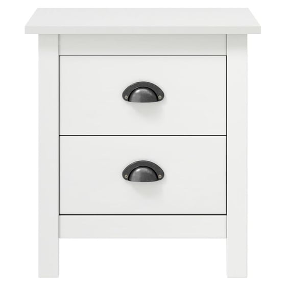 Κομοδίνο Vidaxl Από Μασίφ Ξύλο Πεύκου 2τμχ 46x35x49.5 cm - Λευκό image 1