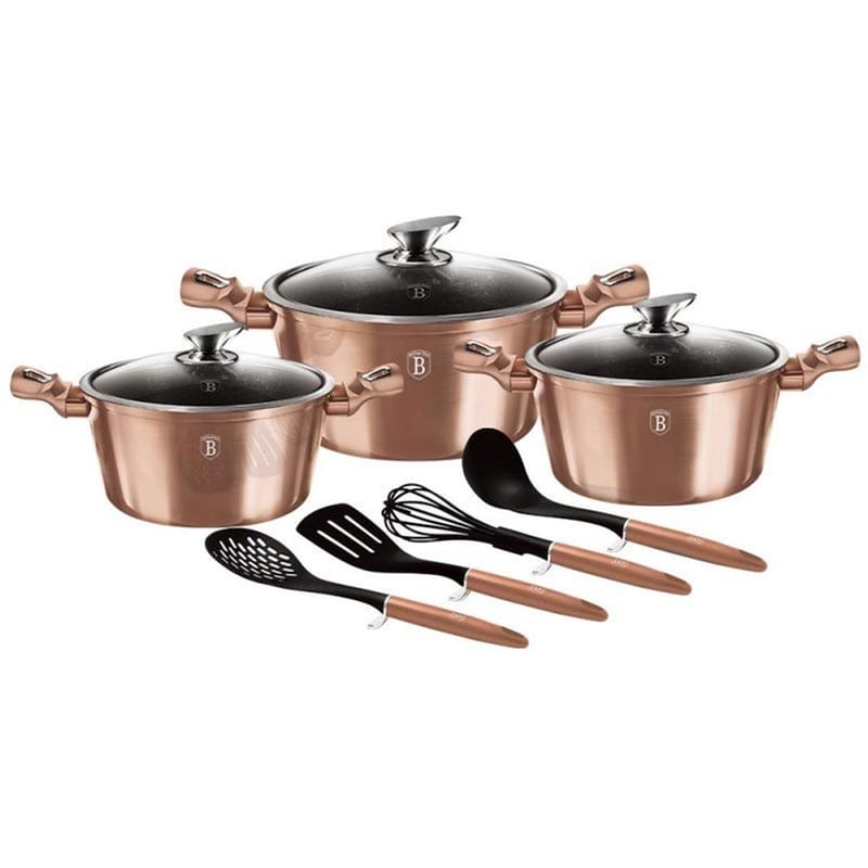 BERLINGER HAUS Σετ Μαγειρικά Σκεύη BERLINGER HAUS BH-6151 10 τμχ Rose Gold