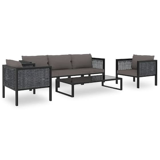 Σετ Σαλόνι Κήπου Vidaxl από Ρατάν με Μαξιλάρια 6 Τμχ - Ανθρακί image 1