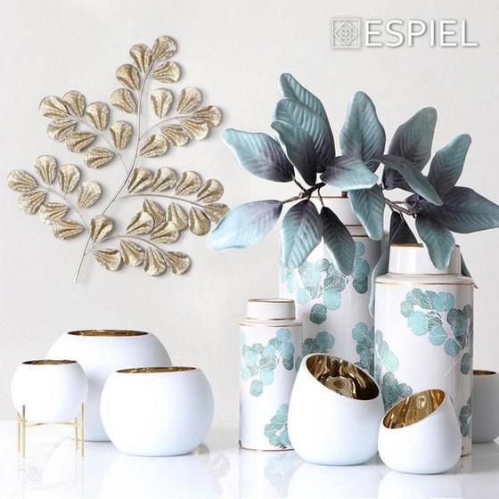 Διακοσμητικό Τοίχου Espiel Icy148 Μεταλλικό 59x76 cm - Ασημί image 1