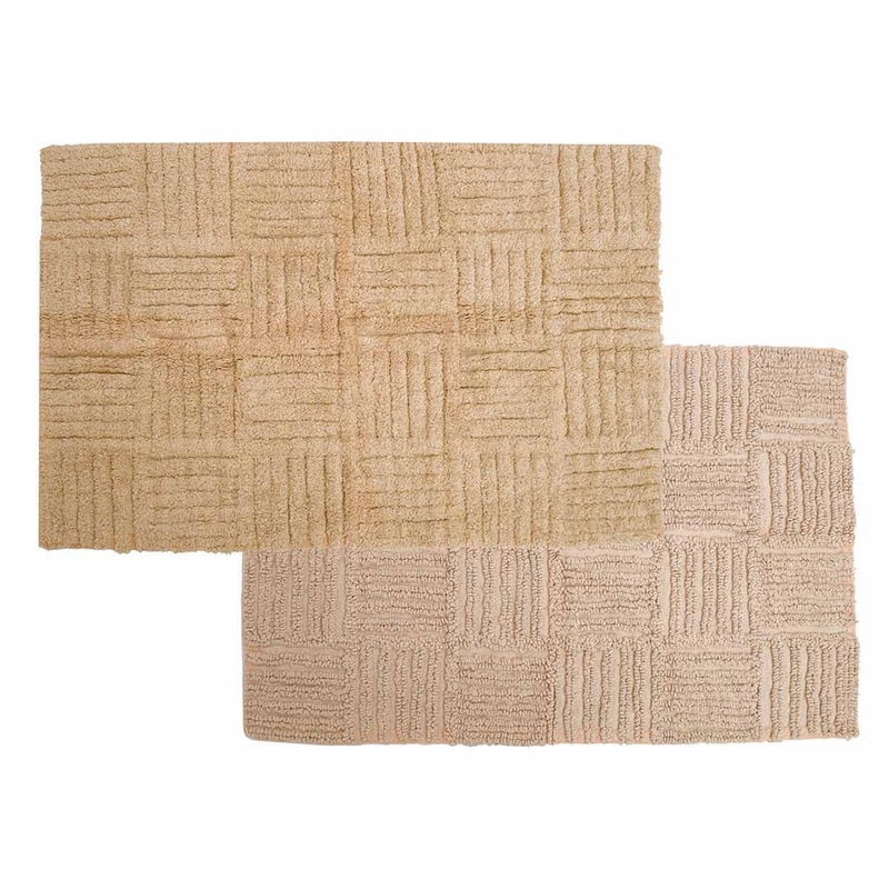 ANNA RISKA Πατάκι Μπάνιου Anna Riska Domino 2 Όψεων Ορθογώνιο Βαμβακερό 50x80 cm - Μπεζ