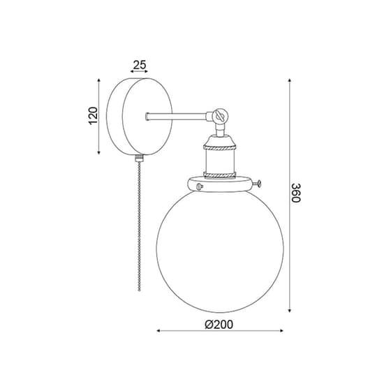 Απλίκα Τοίχου Aca Taro Od90681wb Μεταλλική 20x25x36 cm - Διάφανη/Μαύρη image 1