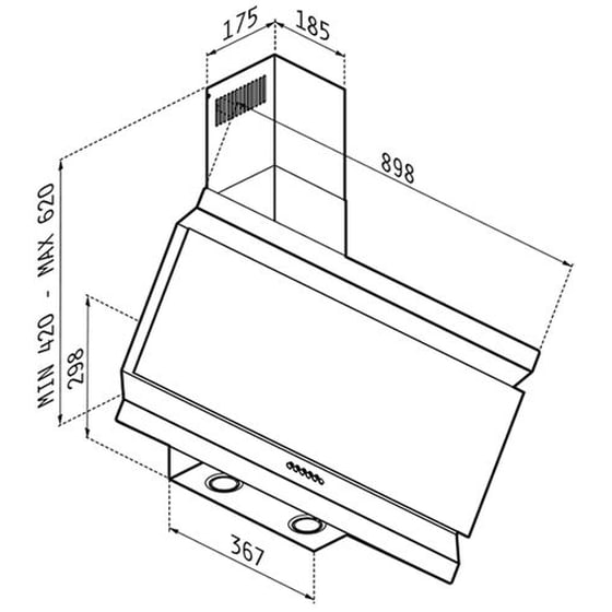 PYRAMIS Eleganto Elegant 90 cm Μαύρο Απορροφητήρας Καμινάδα Τζάκι image 1