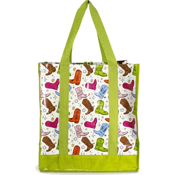 Shopper Bag Αναδιπλούμενη Ban.do Party Boots από Ανακυκλωμένο Υλικό - Πράσινη με Σχέδιο image 0