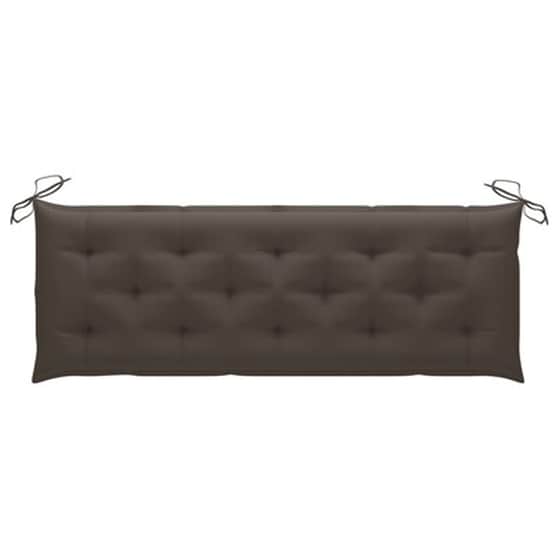 Παγκάκι Κήπου VidaXL Στοιβαζόμενο με Μαξιλάρι από Μασίφ Ξύλο Teak 159x57,5x90 cm - Taupe image 4