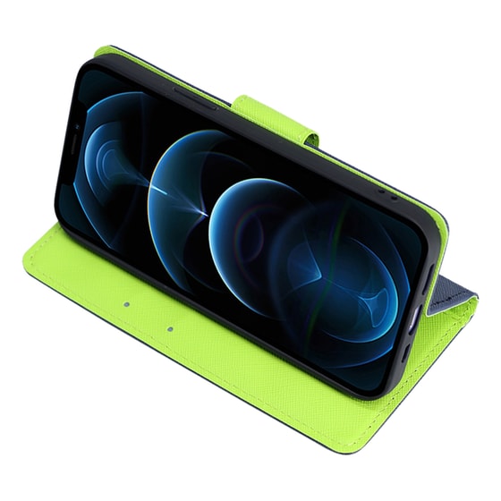 Θήκη Apple iPhone 14 - Sonique Trend Book - Σκούρο Μπλε/Λαχανί image 1