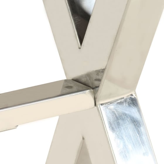 Γραφείο Μελέτης VidaXL από Μασίφ Ξύλο 110x50cm - Καφέ/Ασημί image 5