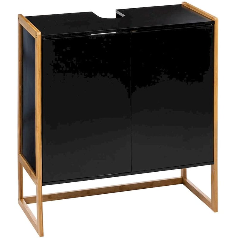 SPITISHOP Ντουλάπι Μπάνιου Νιπτήρα Spitishop F-v Natureo Black 174889b από Bamboo/MDF 70x33x80cm - Μαύρο/Χρυσό