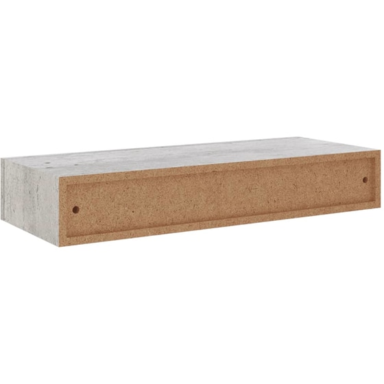 Ράφια Τοίχου VidaXL με Συρτάρι από MDF 60x23.5x10 cm 2 Τμχ - Γκρι image 5