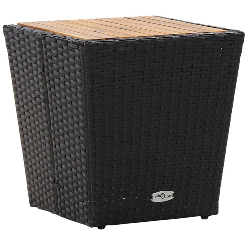 Τραπέζι Εξωτερικού Χώρου Βοηθητικό VidaXL από Ρατάν/Ξύλο 41.5x41.5x43 cm - Μαύρο/Καφέ VIDAXL