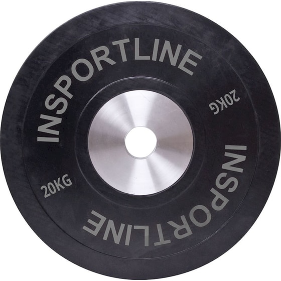 Δίσκος InSPORTline Bumper Plate INS-10380 20 kg για Μπάρα Ολυμπιακού Τύπου Ø50mm από Λάστιχο image 0