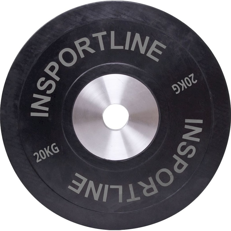 INSPORTLINE Δίσκος InSPORTline Bumper Plate INS-10380 20 kg για Μπάρα Ολυμπιακού Τύπου Ø50mm από Λάστιχο