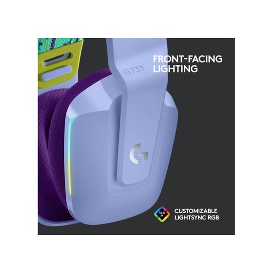 Logitech G G733 Gaming Ασύρματα Ακουστικά USB-C/2.4 GHz με RGB Φωτισμό - Lilac image 3