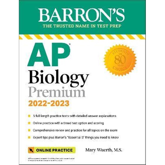 AP Biology Premium, 2022-2023: 5 Practice Tests + Comprehensive Review + Online Practice image 0