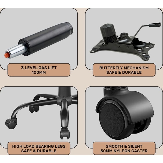 Gaming Καρέκλα Armaggeddon Vertebrae V3 από Ύφασμα Mesh  - Μαύρη image 9