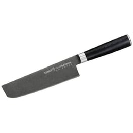 Μαχαίρι Nakiri Samura Mo-v Stonewash Aπό Ανοξείδωτο Ατσάλι 16.7 cm - Μαύρο