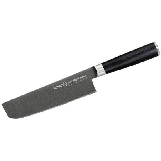Μαχαίρι Nakiri Samura Mo-v Stonewash Aπό Ανοξείδωτο Ατσάλι 16.7 cm - Μαύρο image 0