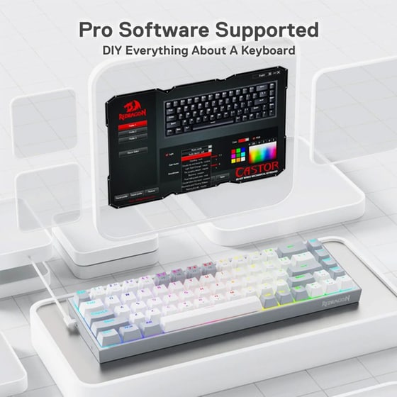 Redragon K631 Ενσύρματο Gaming Πληκτρολόγιο με RGB Φωτισμό Λευκό/Γκρι (US) image 2