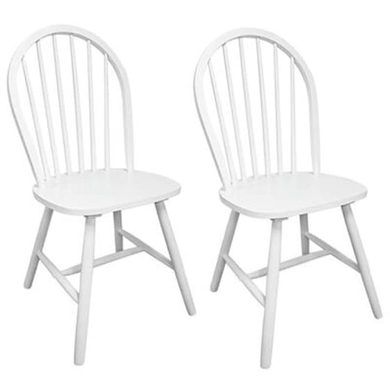 Καρέκλες Vidaxl Τραπεζαρίας από Μασίφ Ξύλο 2 Τμχ - Λευκές image 0