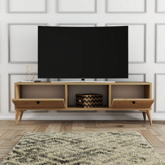 Έπιπλο Τηλεόρασης 24Mall Carlos από Μοριοσανίδα 138x29.5x42.6 cm - Μπεζ image 2