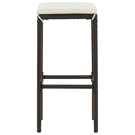 Σκαμπό Κήπου VidaXL με Μαξιλάρια από Συνθετικό Ρατάν 38x38x76 cm 3 Τμχ - Καφέ image 5