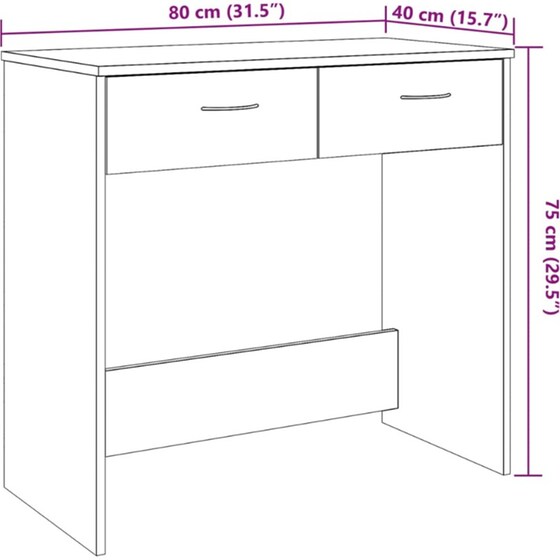 Γραφείο VidaXL από Επεξεργασμένο Ξύλο 80x40x75 cm - Όψη Παλαιού Ξύλου image 10