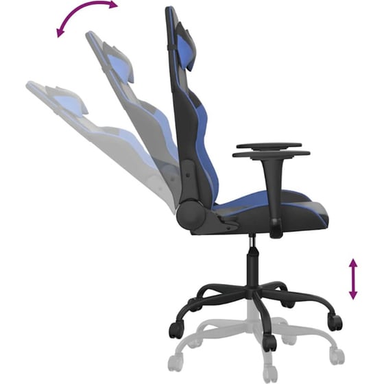 Καρέκλα Gaming VIDAXL 3143641 με Ρυθμιζόμενα Μπράτσα από Τεχνητό Δέρμα - Μαύρο / Μπλε image 4